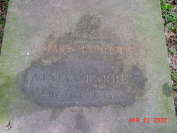 Mary James Barrett gravestone says Mary Barrett consort of Ninian Barrett deceased A.D. 1824