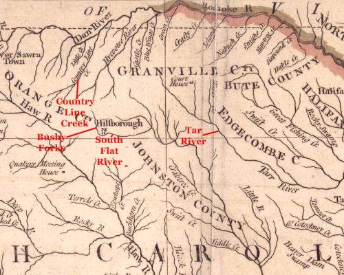 Map of NC Tar River